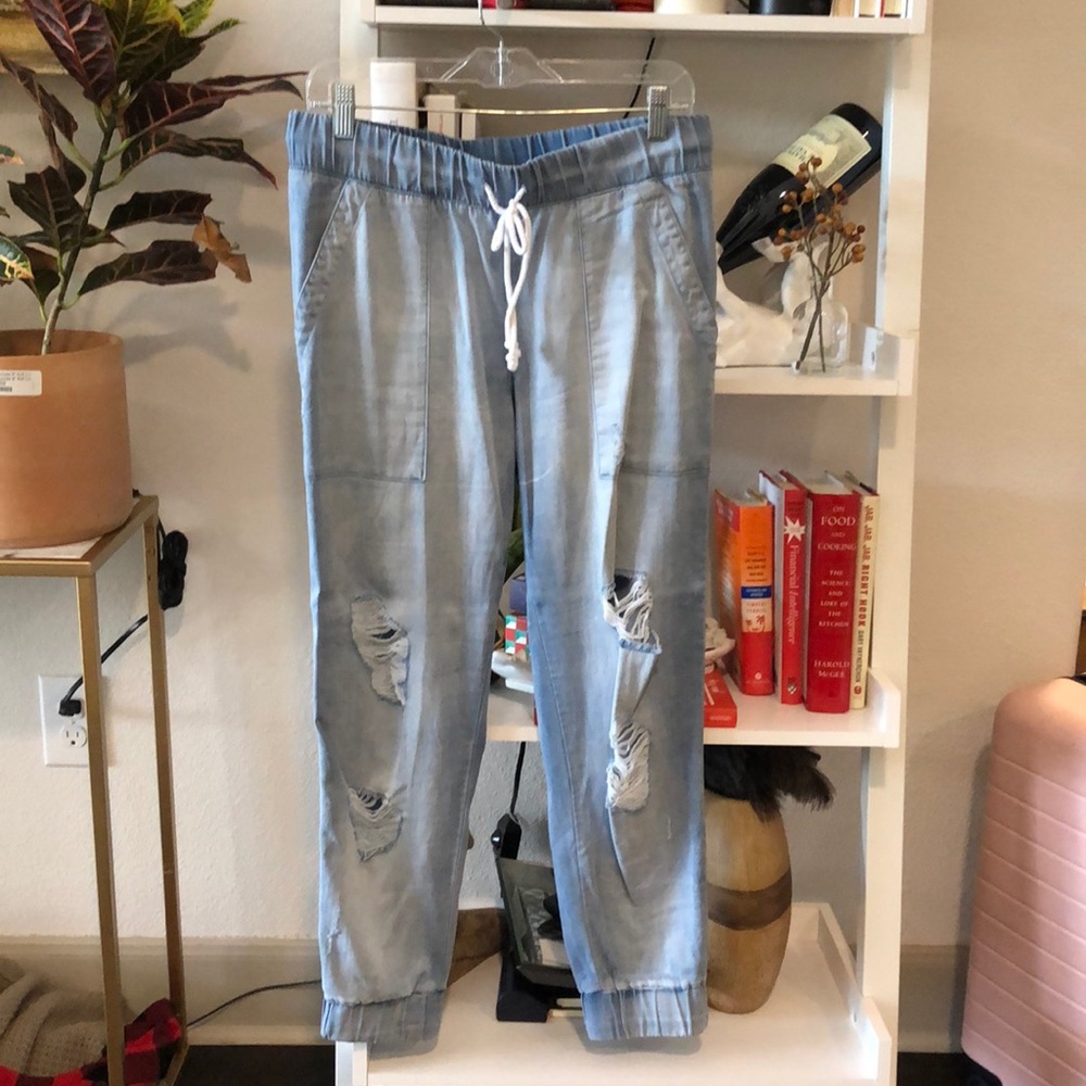 Cloth and Stone Distressed Chambray Pants